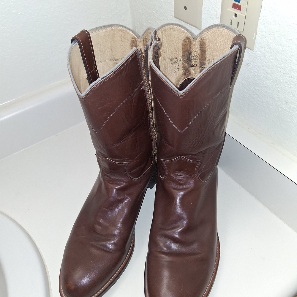 Original Justin Ropers Boots Brown Leather Men's Boots
